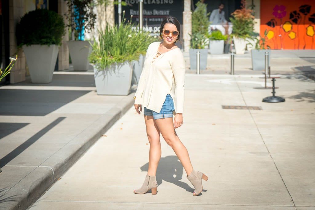TOMS peep toe booties 