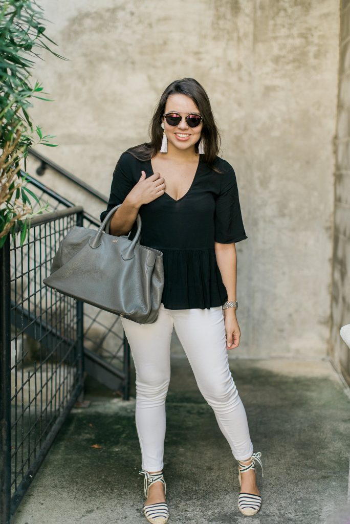 classic black and white ensemble