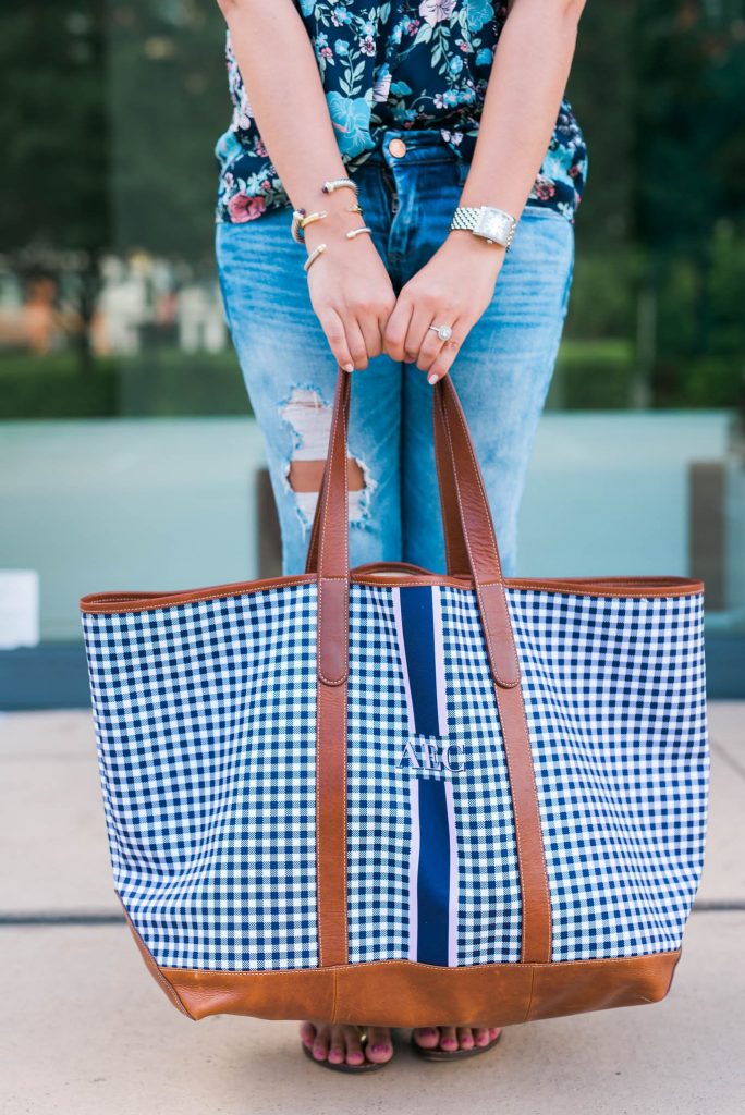 Monogrammed tote bag 