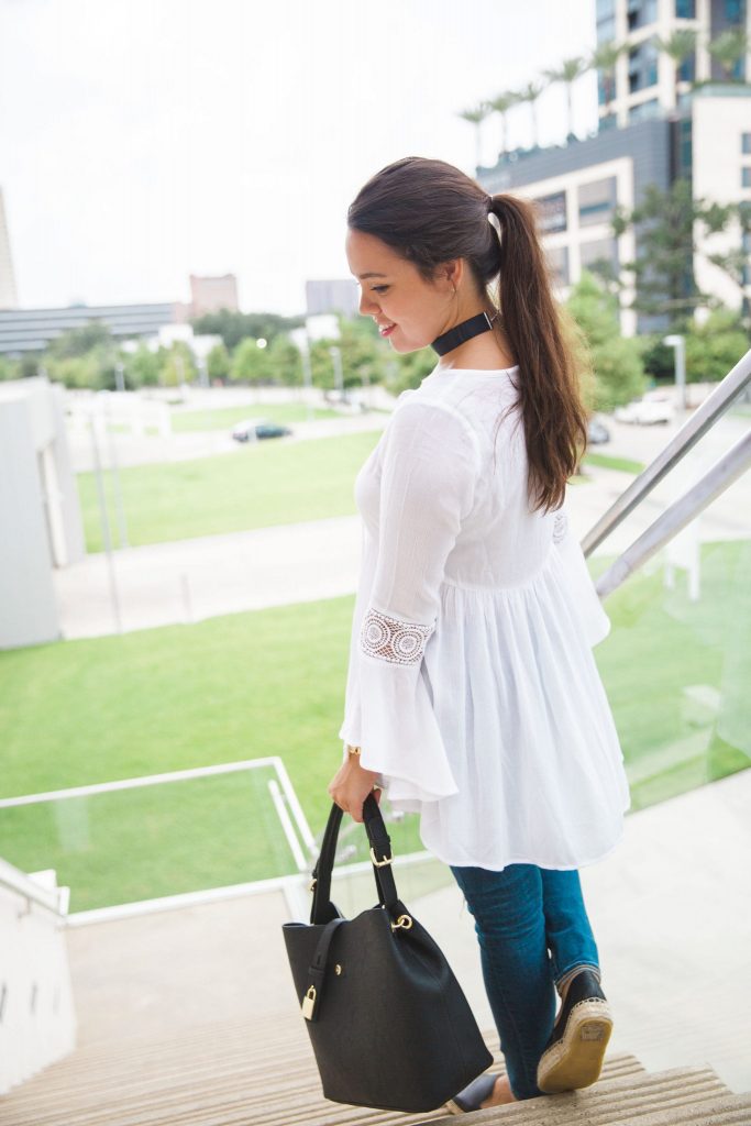 Bell sleeve peasant blouse