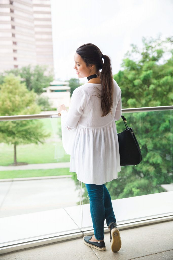flowy white peasant blouse 