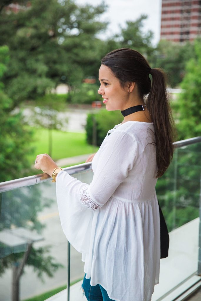 Bell sleeve peasant blouse