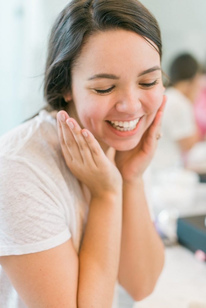Freshly cleansed face