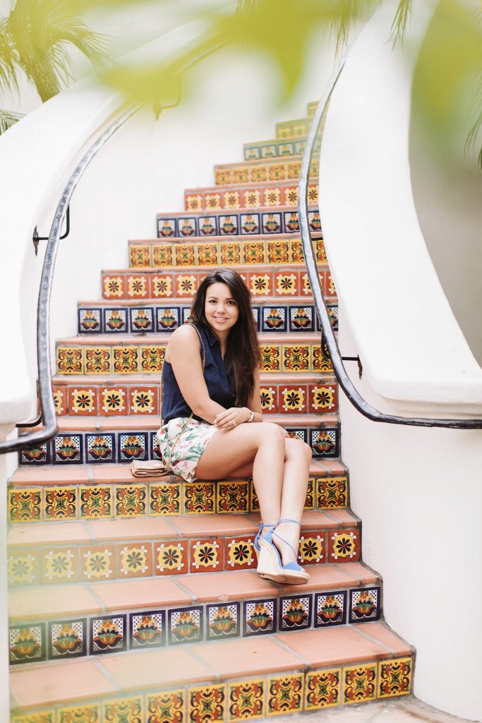 spanish tile steps in Montecito, California