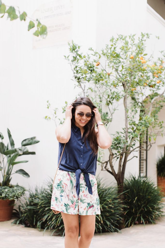 summer tie-up top and shorts