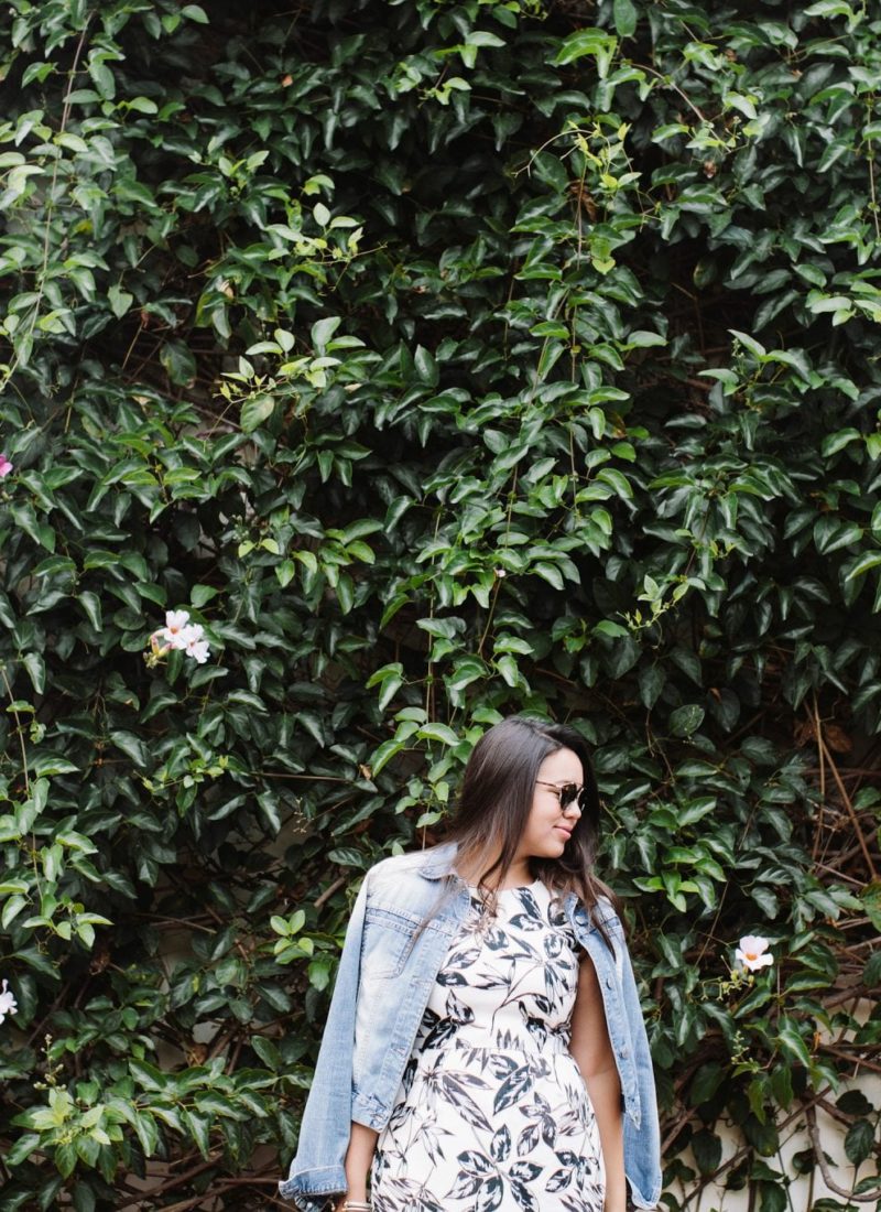 ivy wall and floral printed dress
