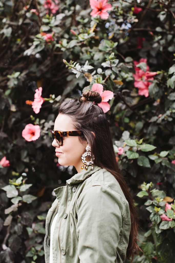 tortoise enamel statement earrings