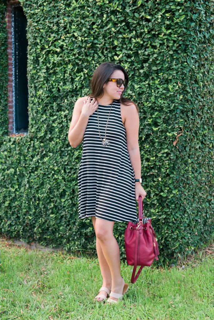 striped trapeze dress