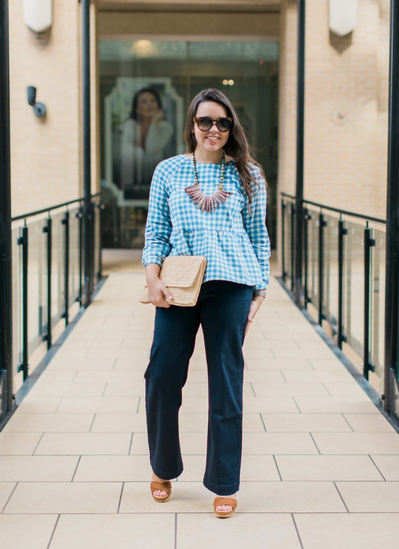 Gingham + Denim Trouser Jeans
