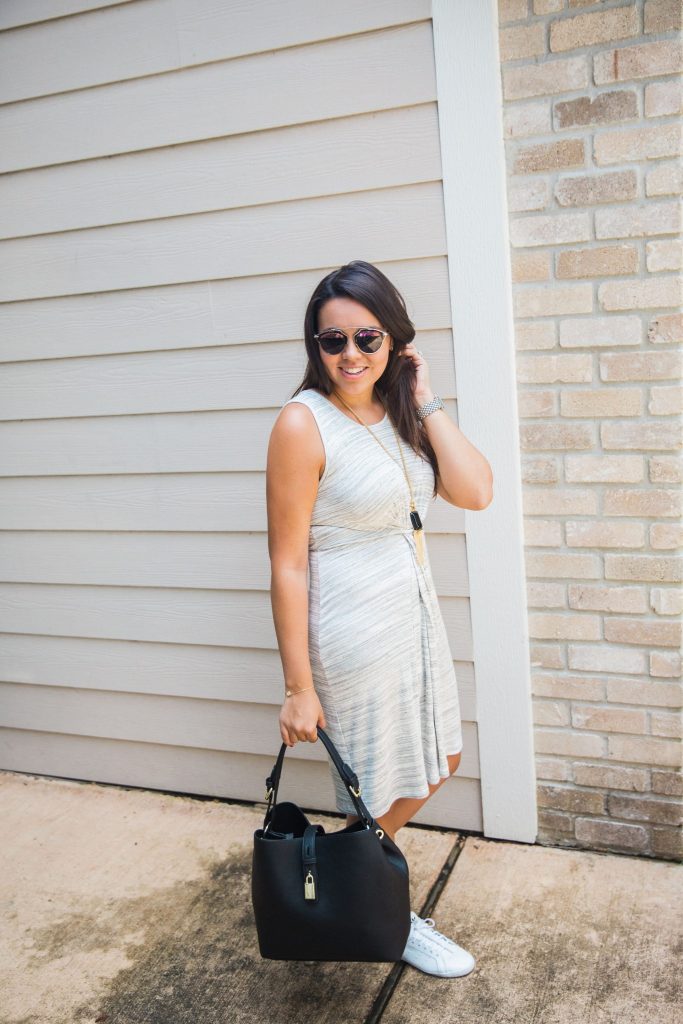 Grey loop front dress