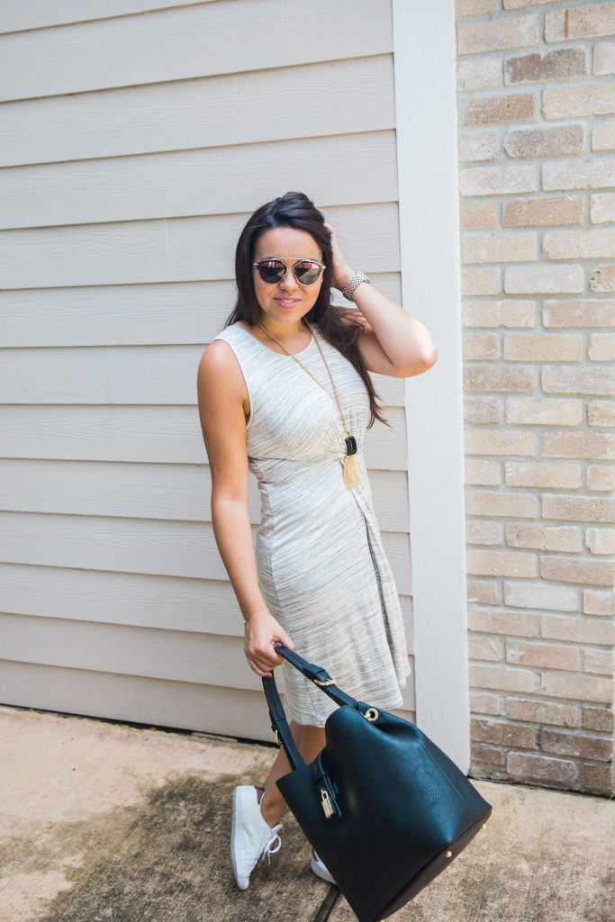 Cotton dress and sneakers
