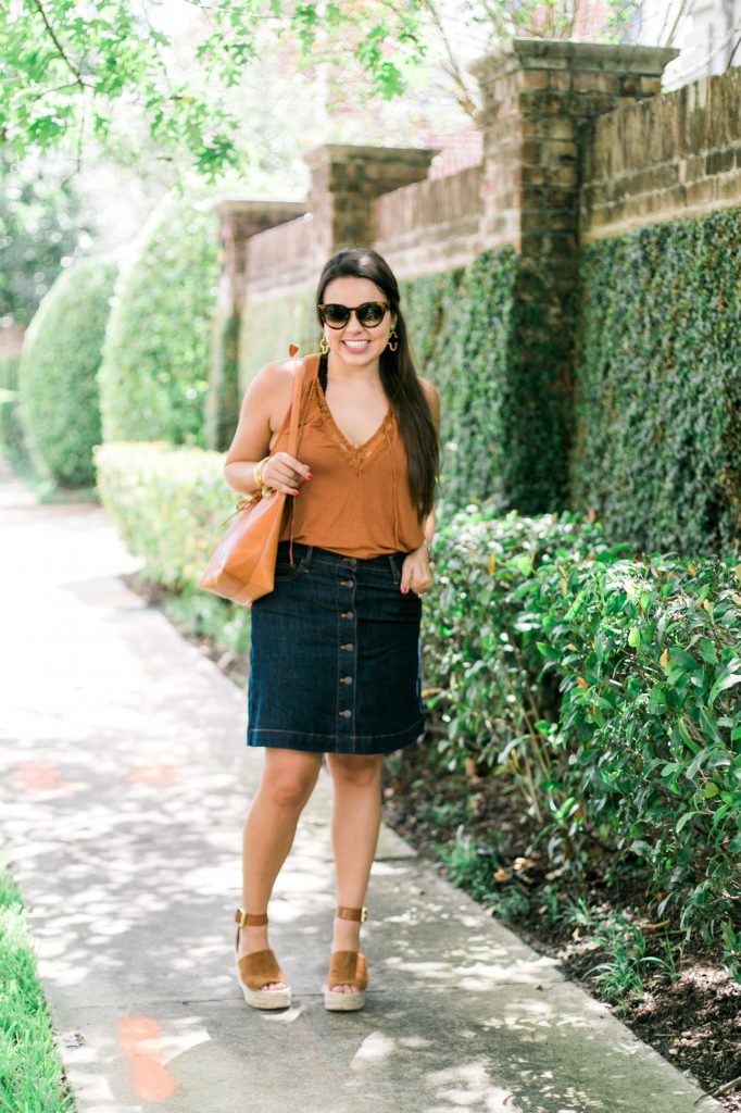 Burnt orange Lush tank - Texas Longhorns outfit idea