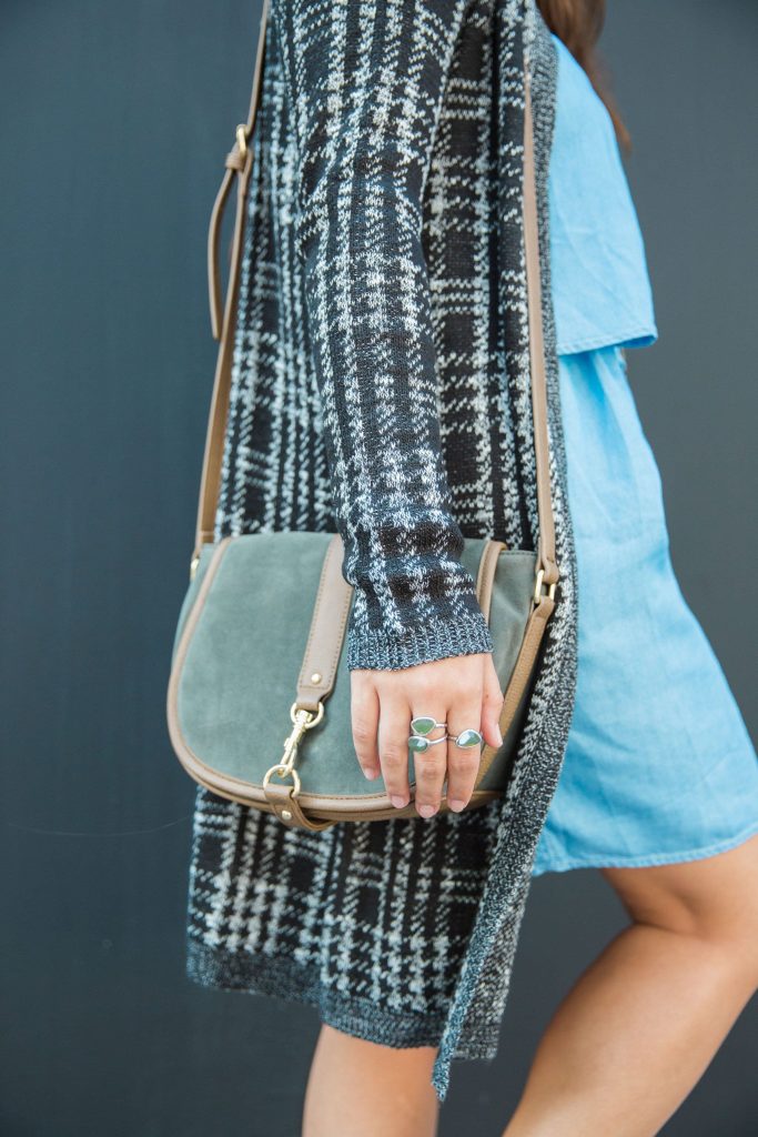 Olive horse bit crossbody purse