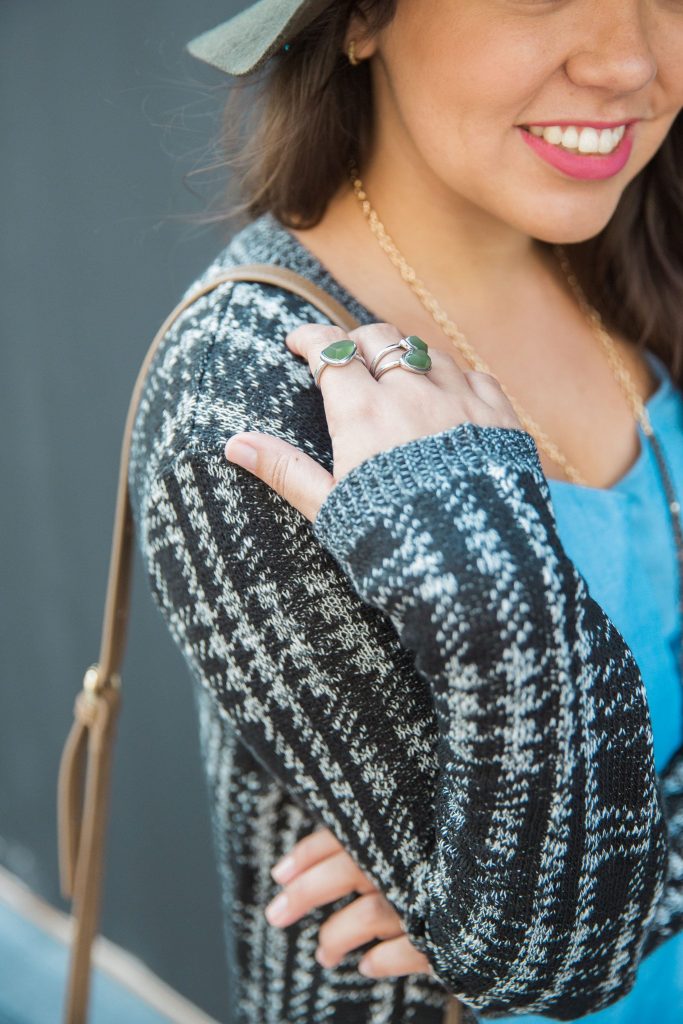 Geometric Cabochon ring set