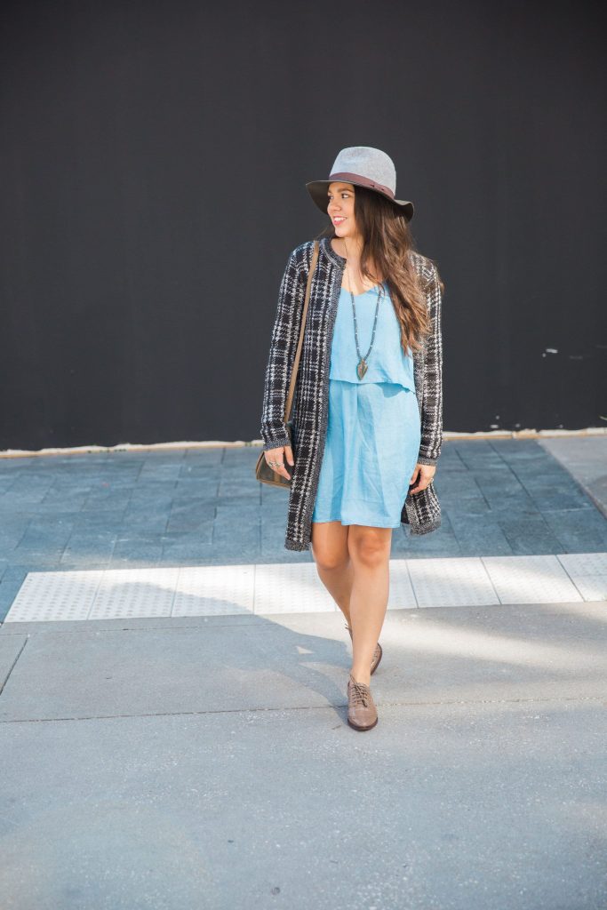 Popover chambray dress