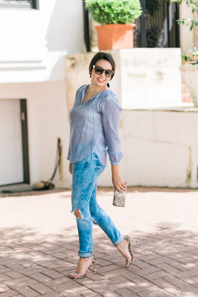 How to wear stripes and leopard print in an outfit