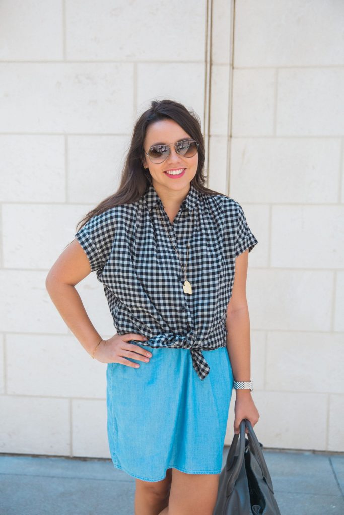 Gingham popover shirt 