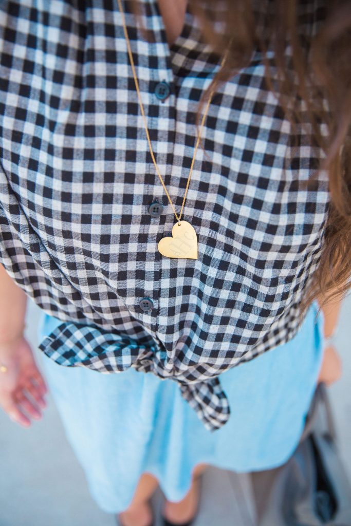 Monogrammed heart necklace - Golden Thread