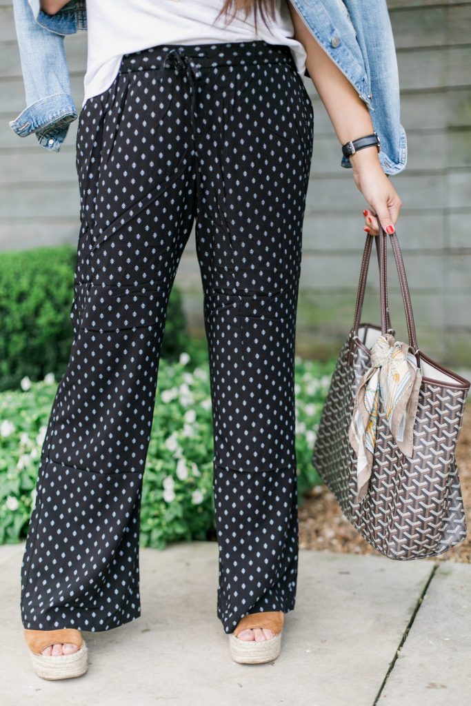 Goyard tote and Hermes silk scarf