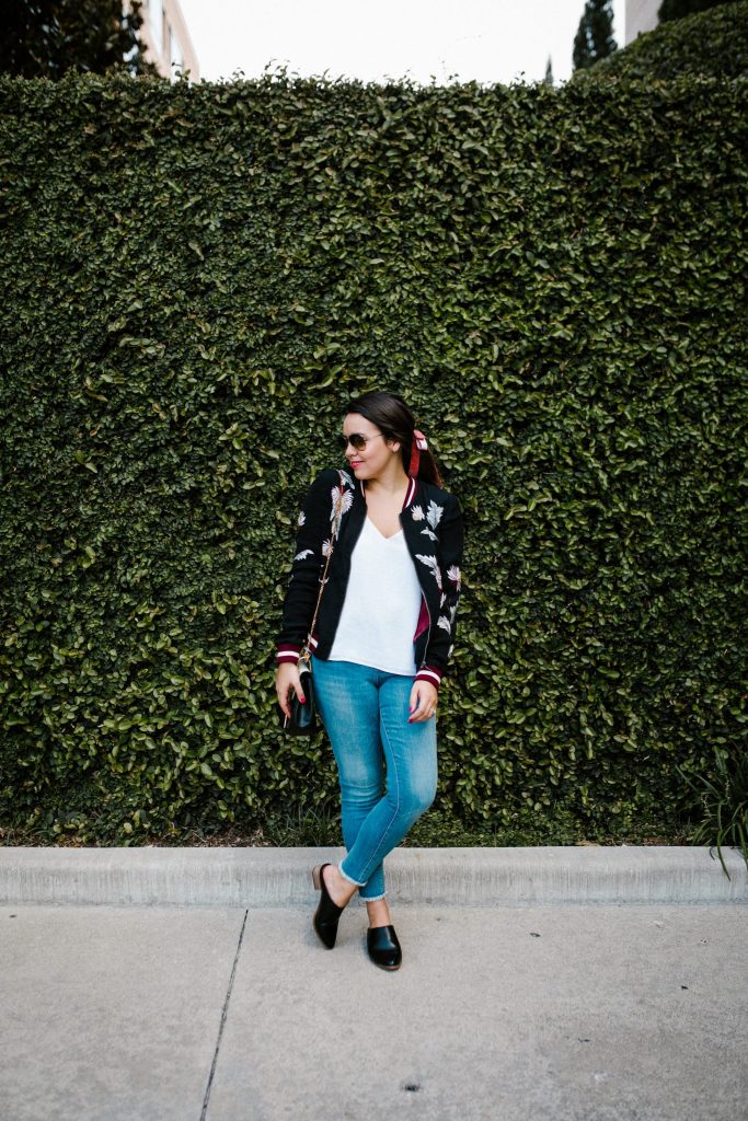 Anthropologie Embroidered Solstice Bomber