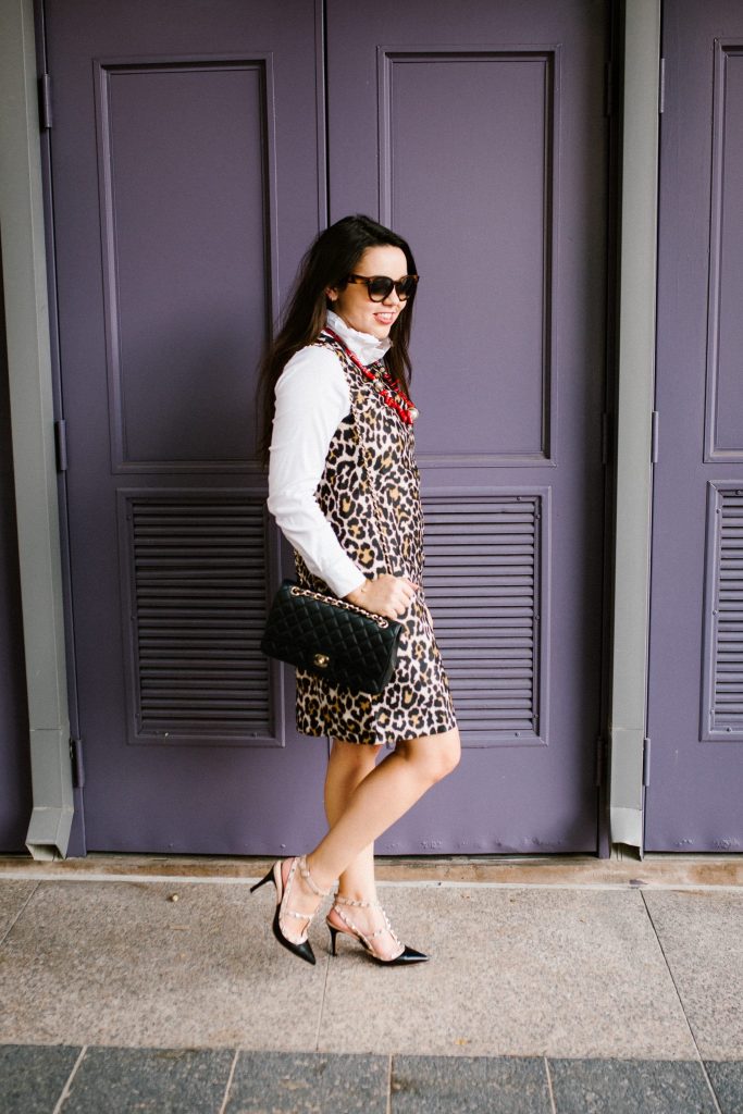 leopard print shift dress