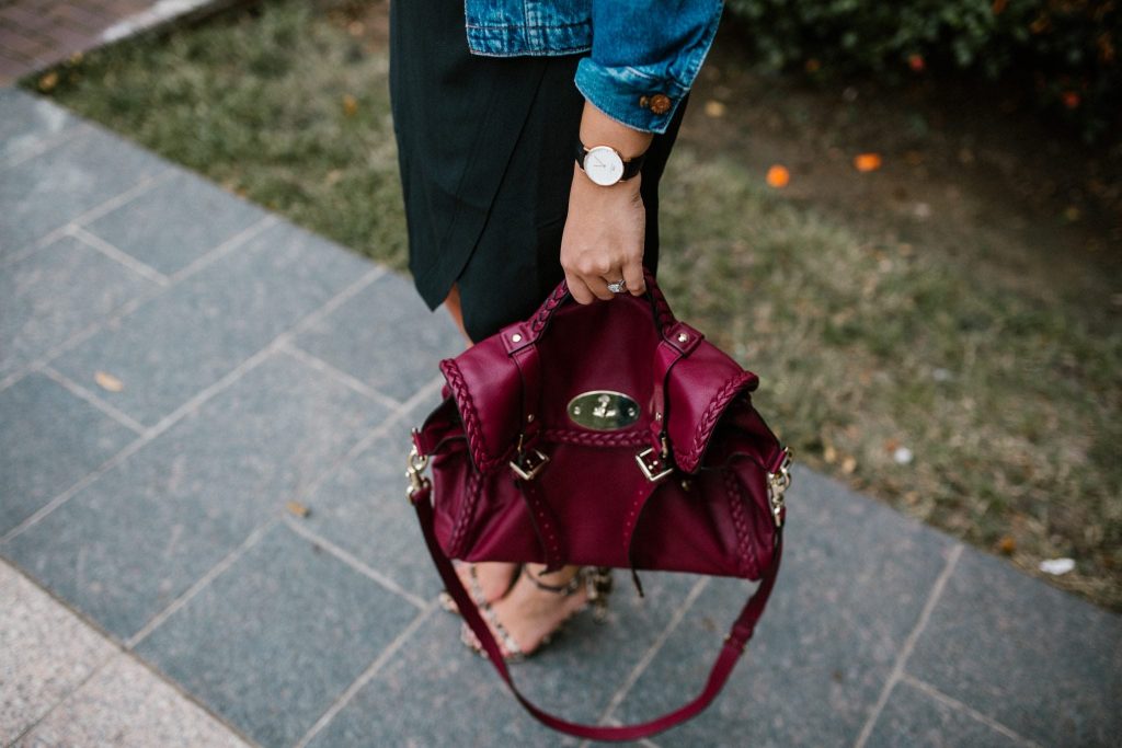 Jean jacket topper and Mulberry bag