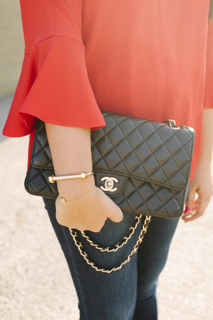 bell sleeve and screw cuff bracelet