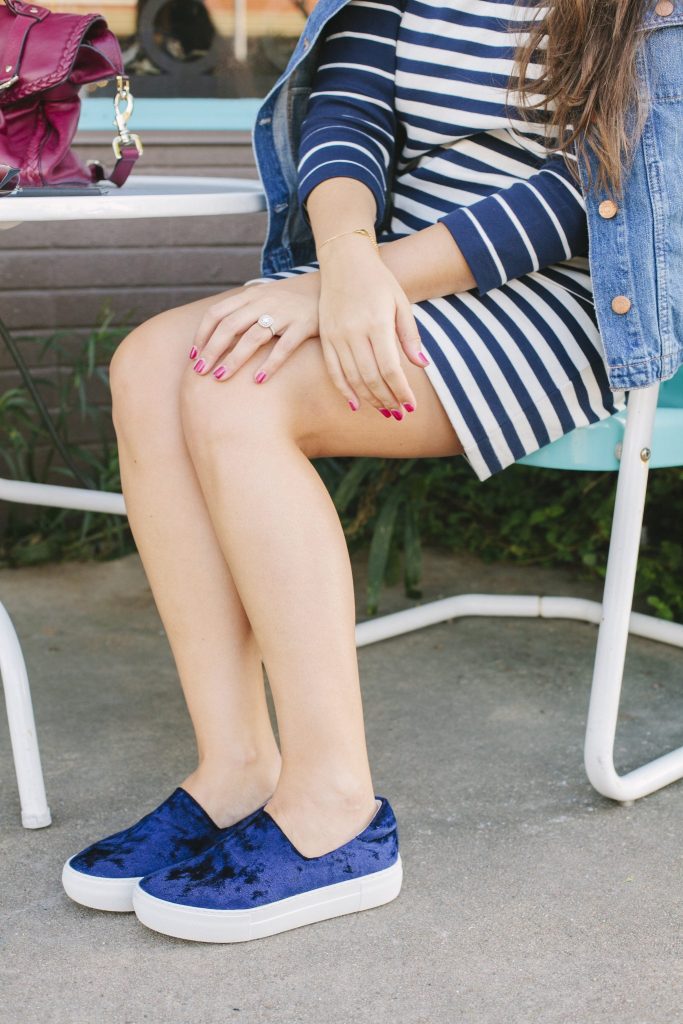 Velvet slip-on sneakers