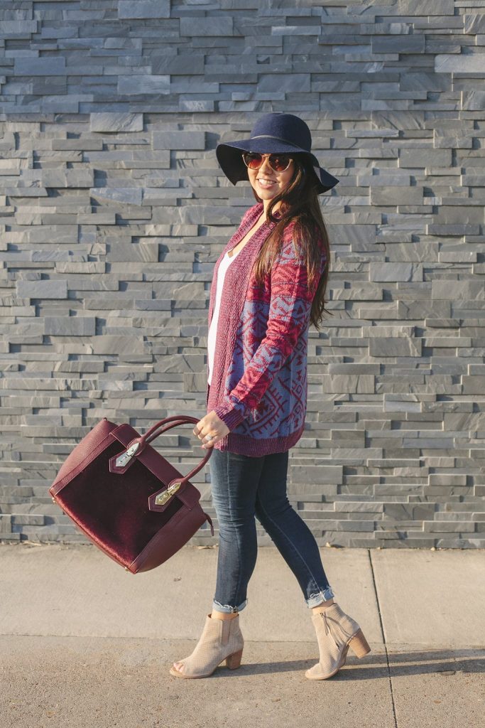 Aztec print cardigan