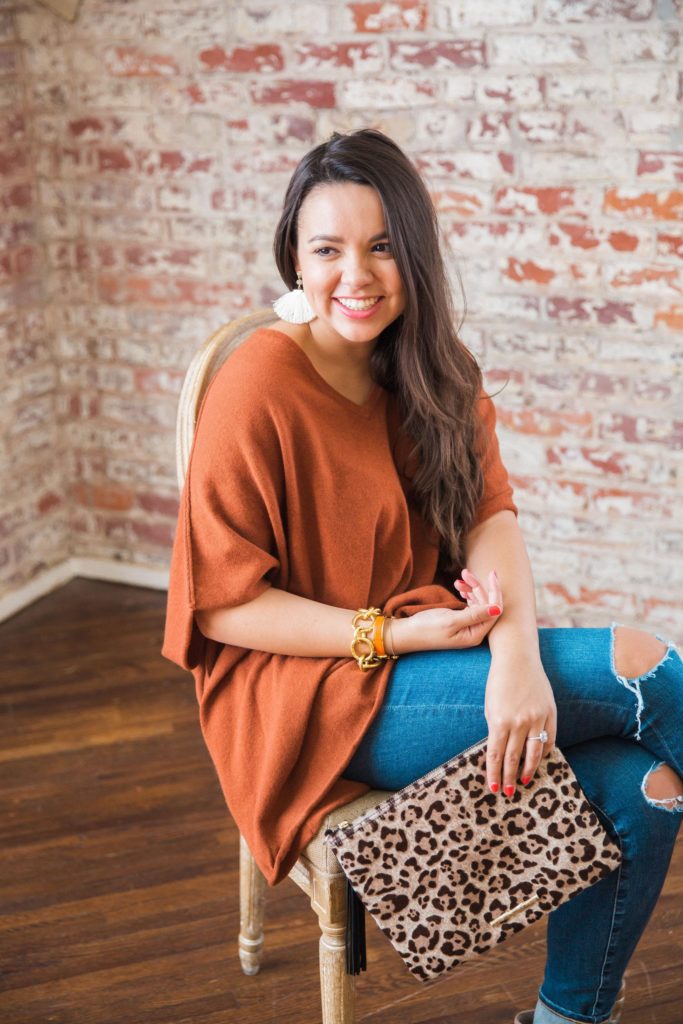 A cashmere poncho, perfect for Thanksgiving! It definitely hides all the extra turkey too