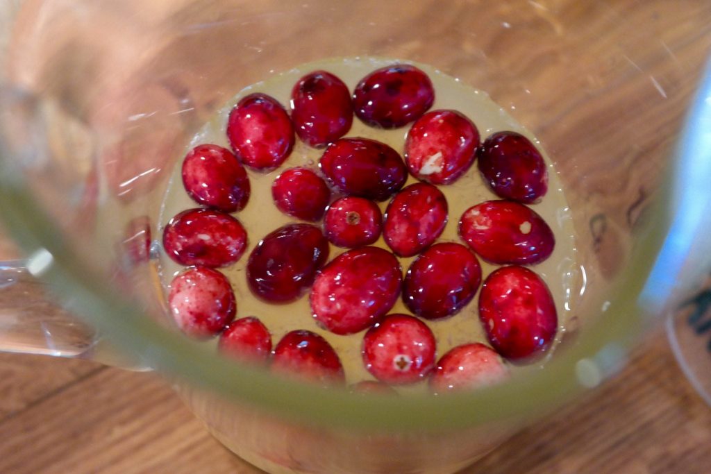 Fresh cranberries for Thanksgiving are my favorite! Try mixing them into a cocktail for a unique take