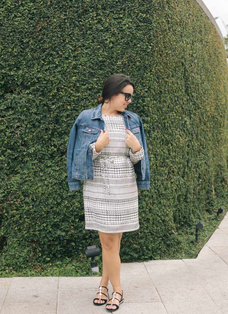 black and white printed dress