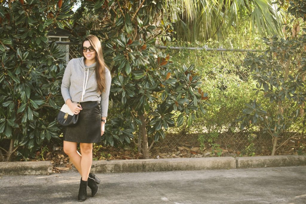 A timeless Chloe bag paired with a skirt and booties. The perfect weekend look! 