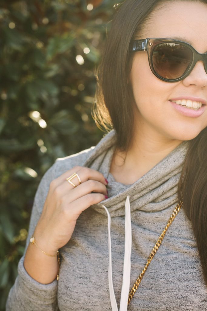 How great is this funnel-neck sweatshirt for a mild winter day? 
