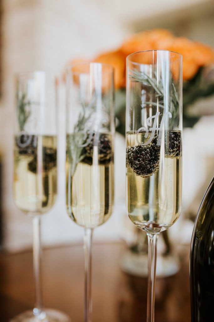 A delicious twist on plain prosecco, add a few fresh blackberries and a sprig of Rosemary