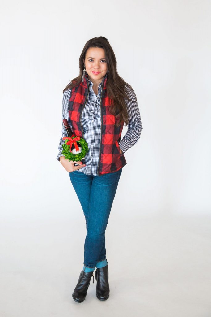 Buffalo check vest, perfect for the holidays! 