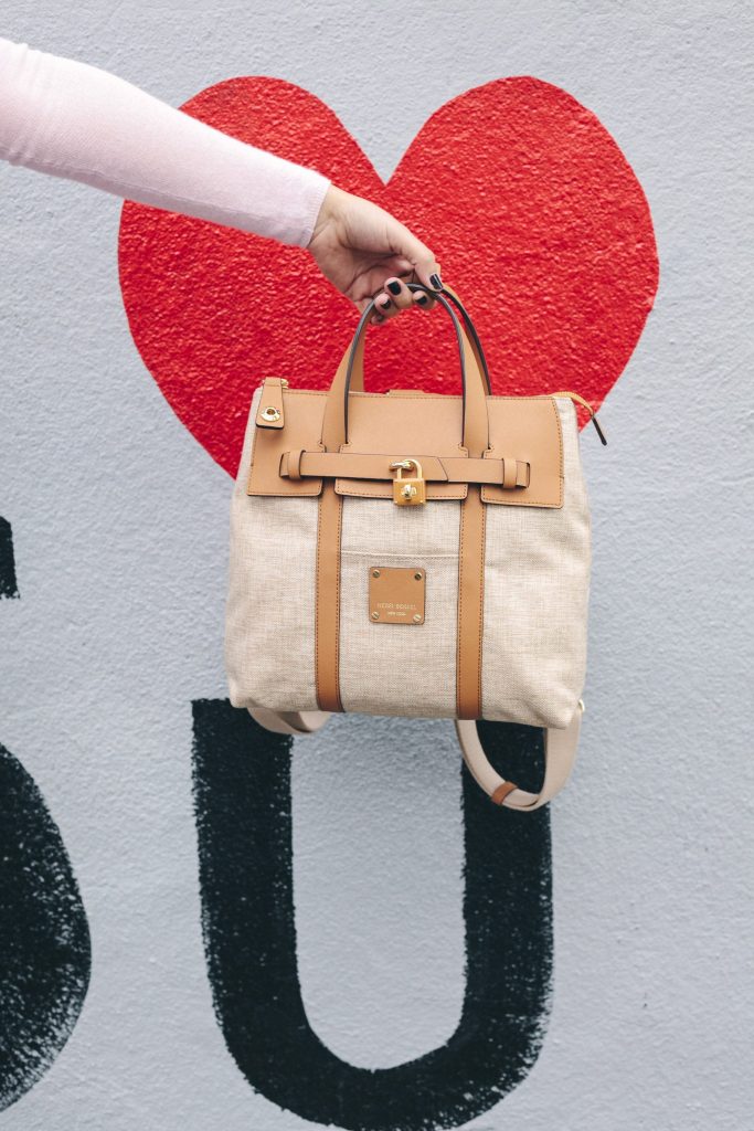 Henri Bendel canvas backpack
