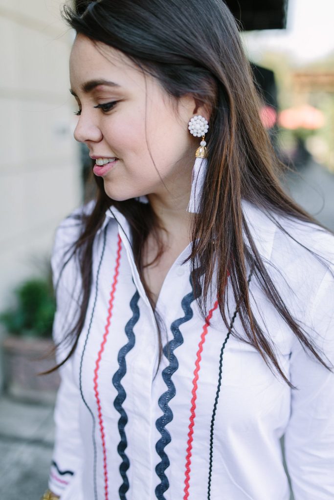 Lisi Lerch white tassel earrings