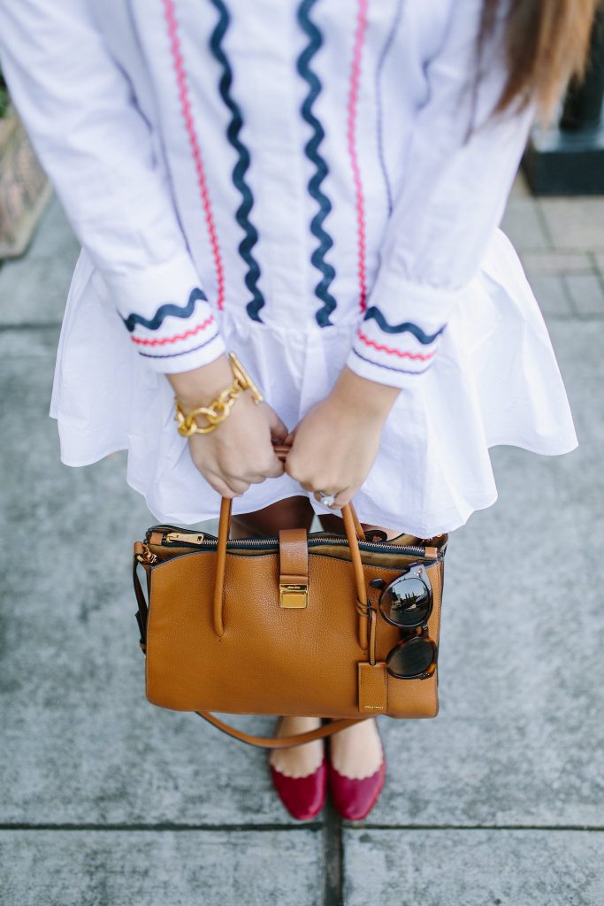 Chic accessory ideas, Miu Miu Madras satchel