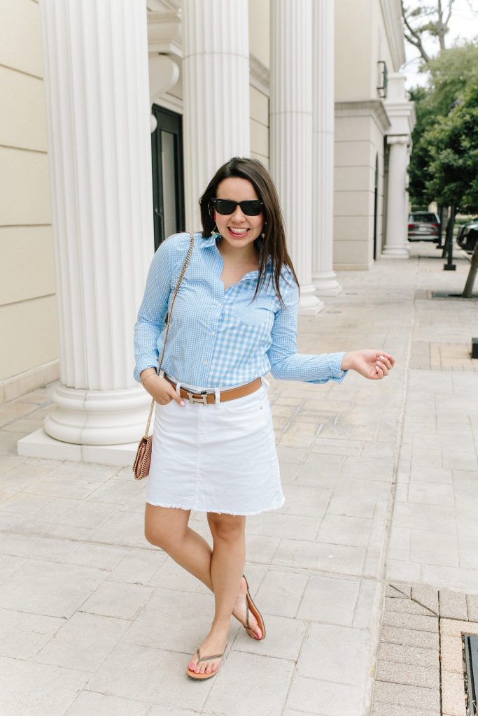 Baby Blue gingham cocktail shirt