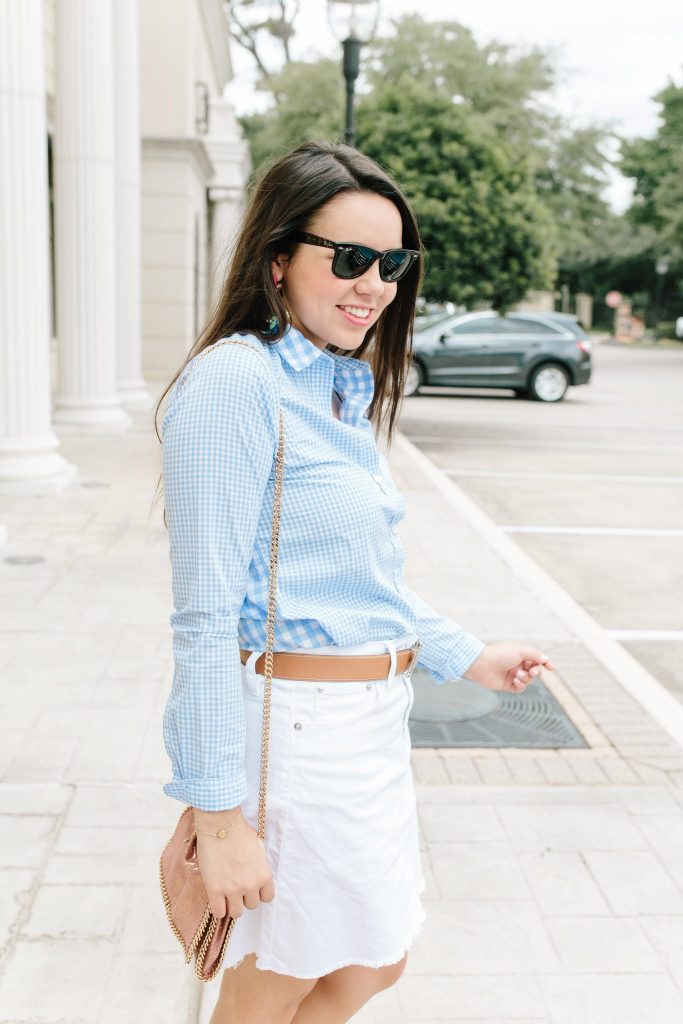 Baby blue gingham shirt