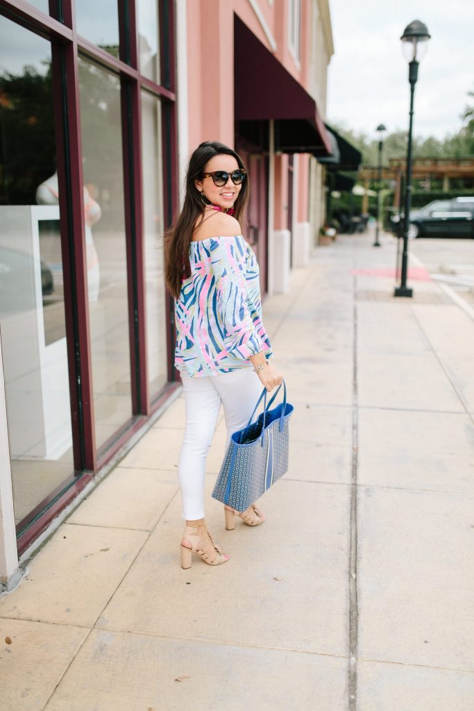 Lilly Pulitzer off the shoulder top for summer