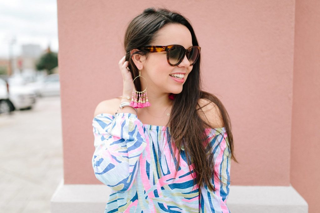 Enna Off the Shoulder Knit top | Lilly Pulitzer | Indigo Sea Dreaming