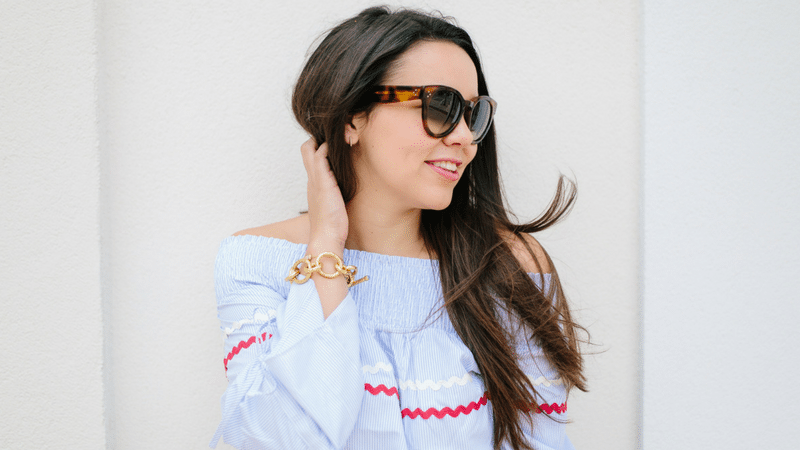 Rickrack off shoulder top