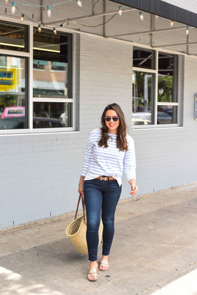 Jack Rogers Navajos | Summer style stripes | Striped tee and jeans