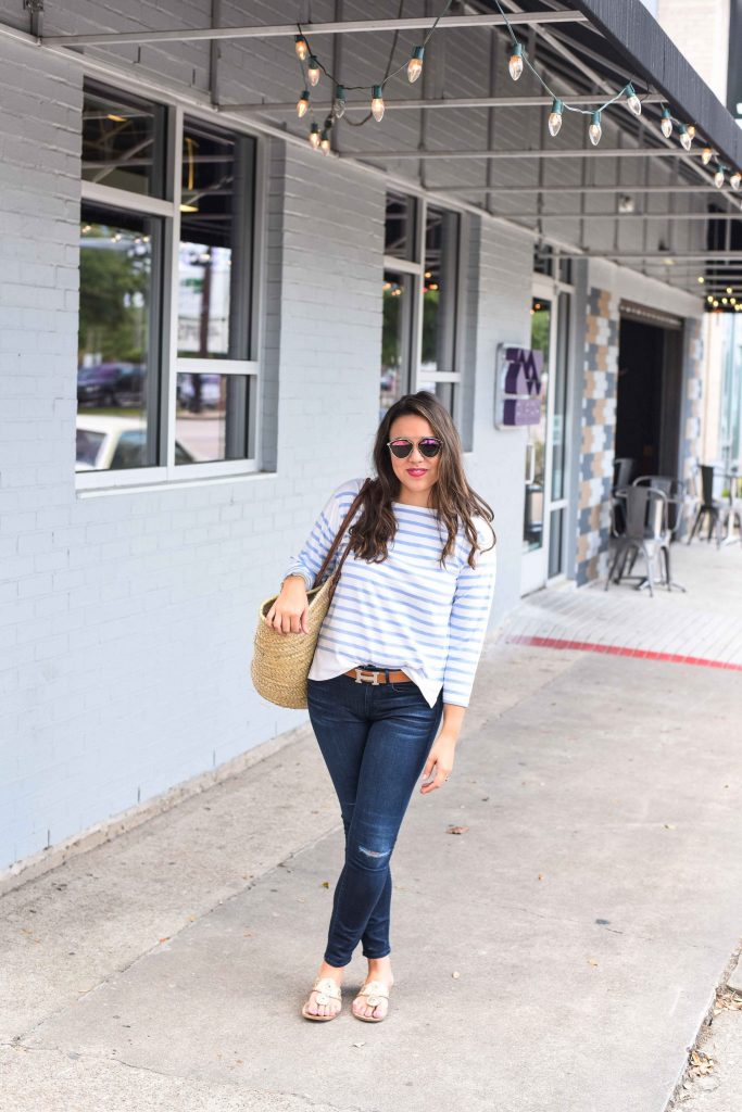 striped boatneck tee | preppy summer style | J.Crew stripes