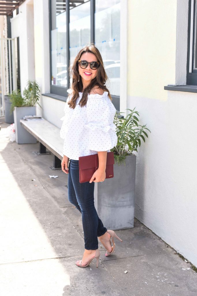 Ruffle off the shoulder top | summer style | #Tuckernucking | statement sleeve top