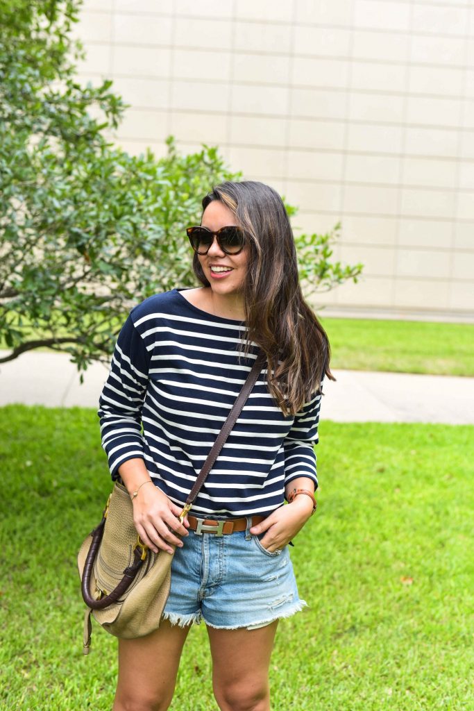 perfect striped tee | navy striped shirt | preppy stripes 