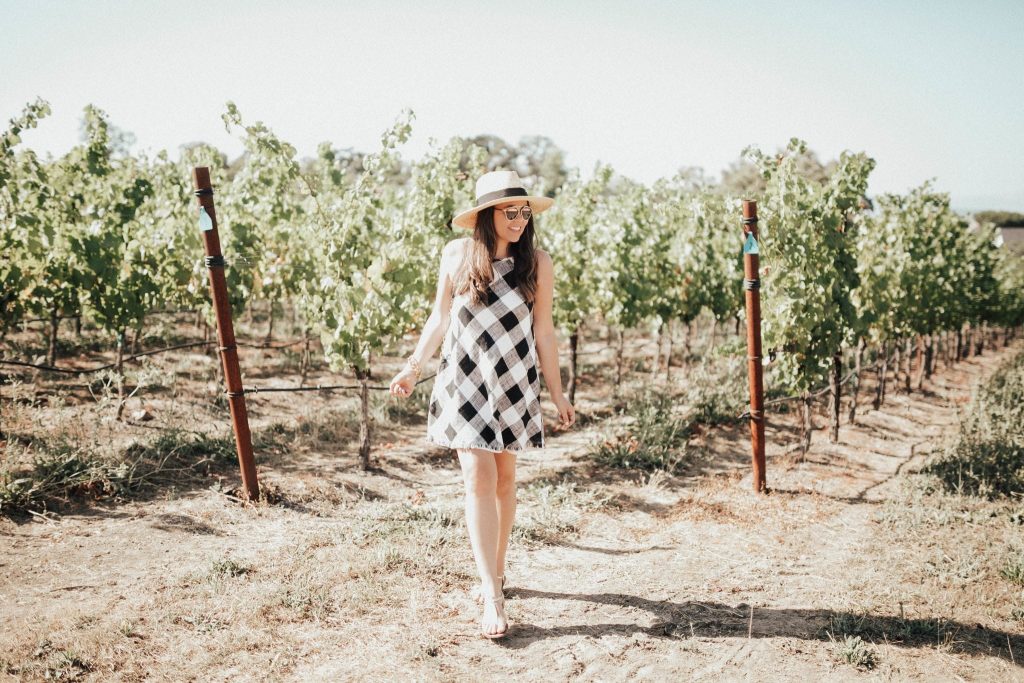 Gingham dress | Healdsburg vineyards | Summer trip ideas
