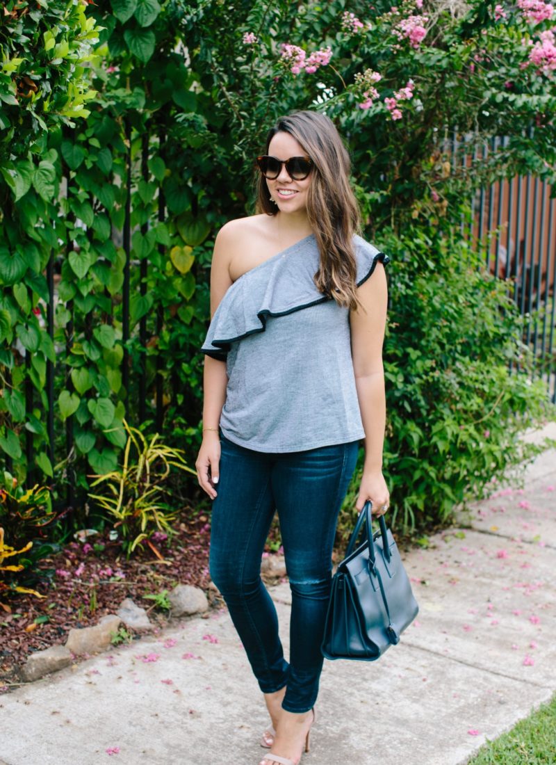 One Shoulder Striped Top